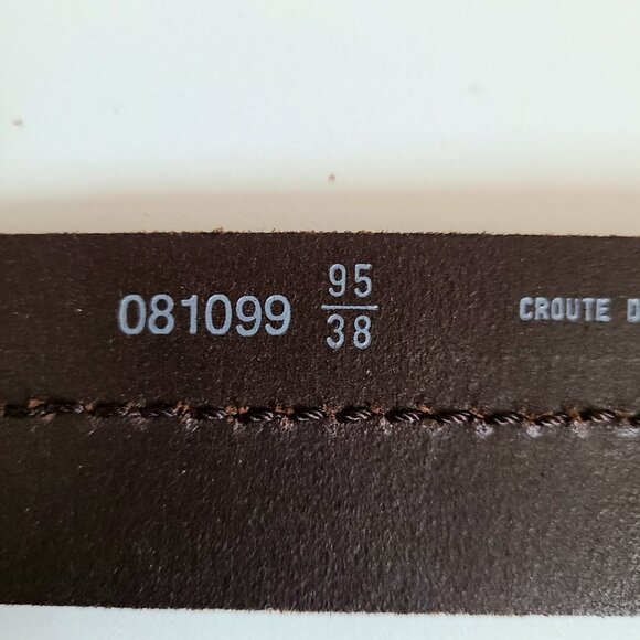 Genuine leather brown belt. Made in France, - Picture 10 of 11